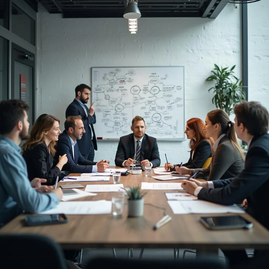 Sesión de planificación estratégica con cliente